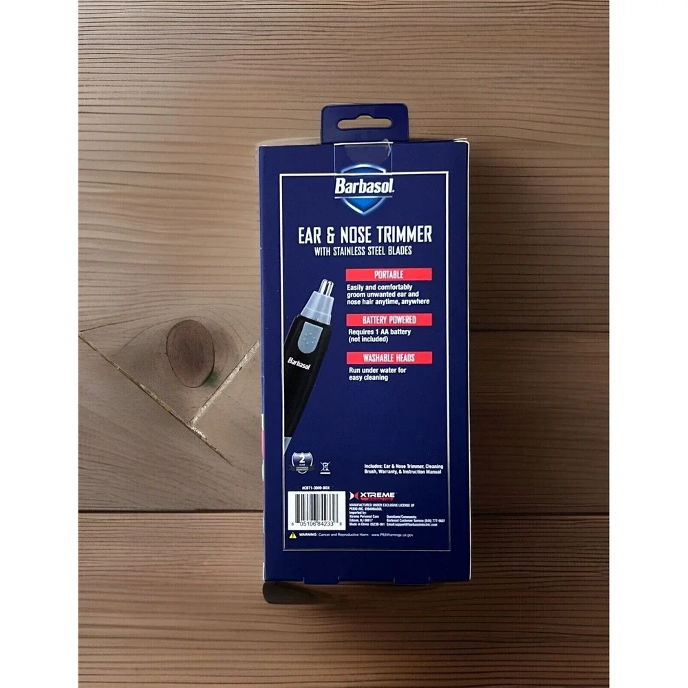 Barbasol Ear & Nose Trimmer Battery Powered Stainless Steel Blades CBT1-3000-B01
